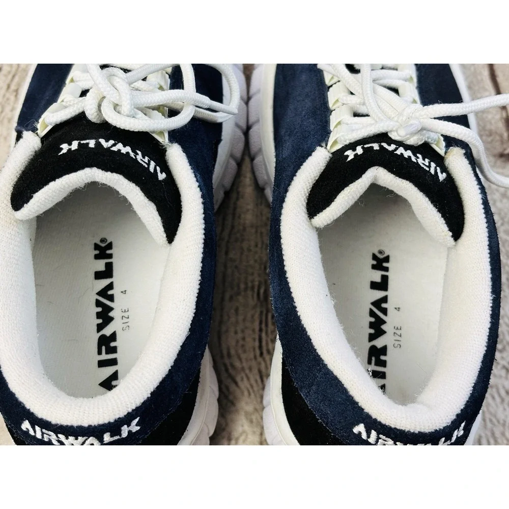 Vintage Airwalk GHURK Skate Shoes Black Navy Men's 4 Women's 5.5 W/ Box SS1934